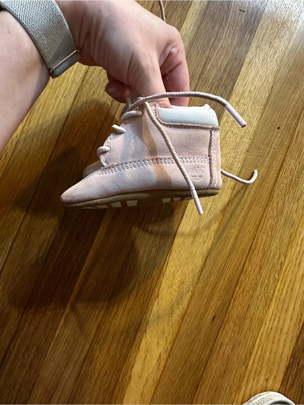 Timberland Pink Suede Baby Walker Shoes